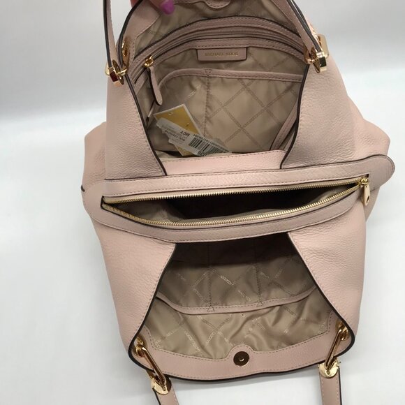 Michael Kors Raven Soft Pink Pebbled Leather Shoulder Tote - Picture 13 of 13
